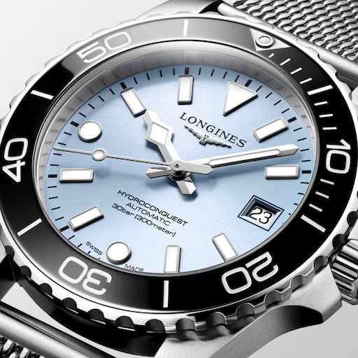 Longines L3.779.4.99.6 automatic watch with blue sunray dial and ceramic bezel