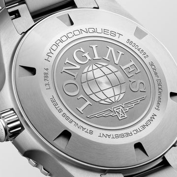 Longines HydroConquest featuring the L888.5 automatic movement and black dial