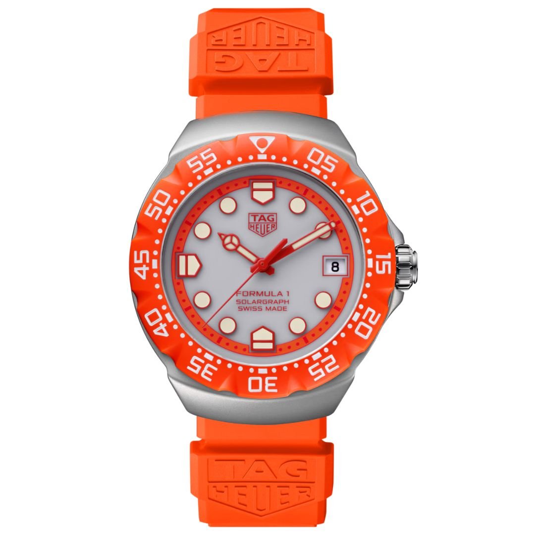 TAG Heuer Formula 1 Solargraph WBY111H.FT8128 with grey dial and orange rubber strap