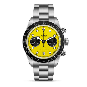 Black Bay Chrono 39 Bumblebee with yellow dial and black chronograph counters