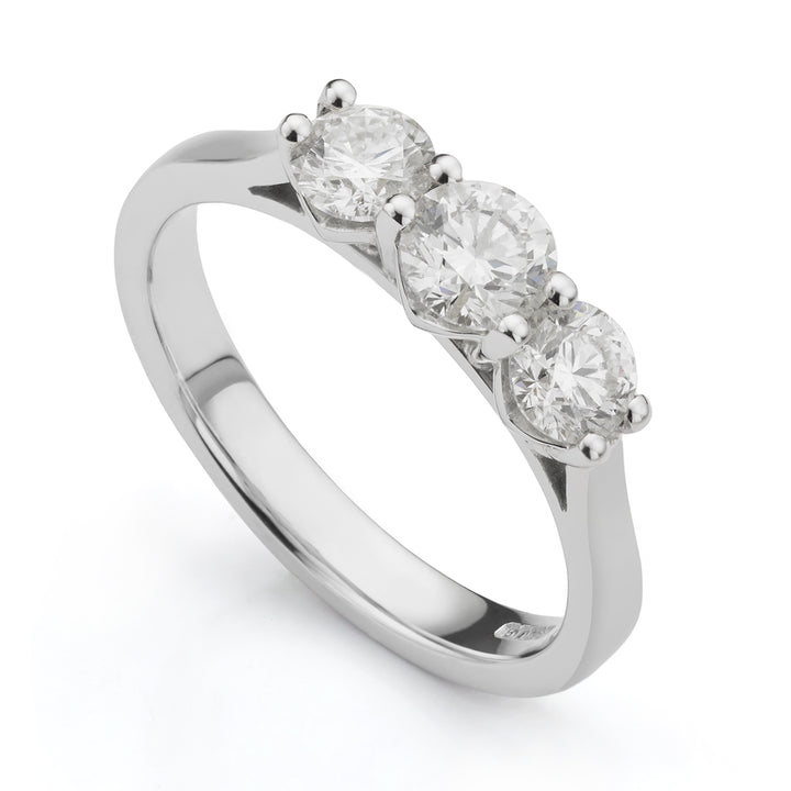 Platinum Diamond 3 Stone Ring