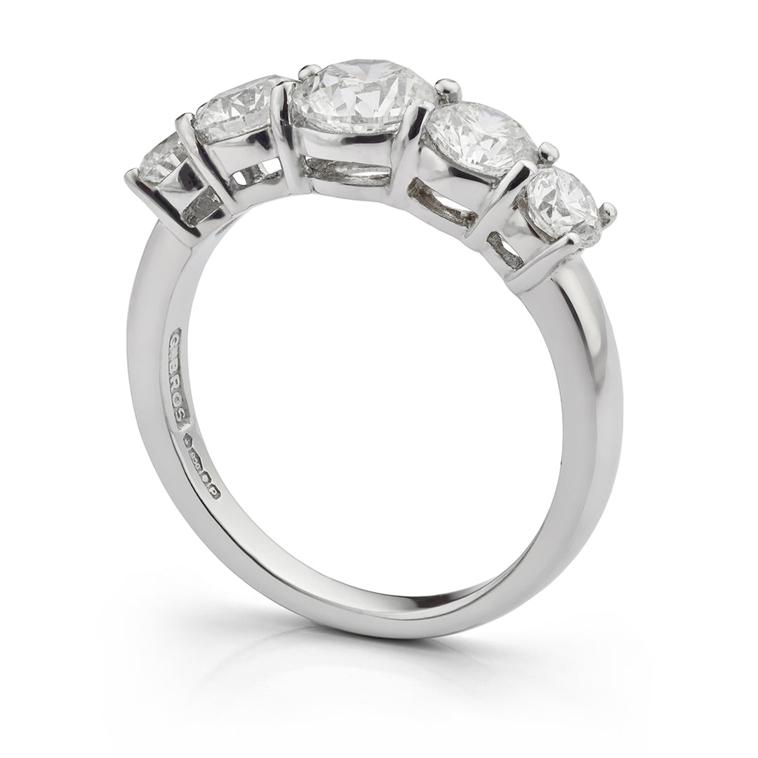 Platinum Graduated Diamond Half Eternity Ring