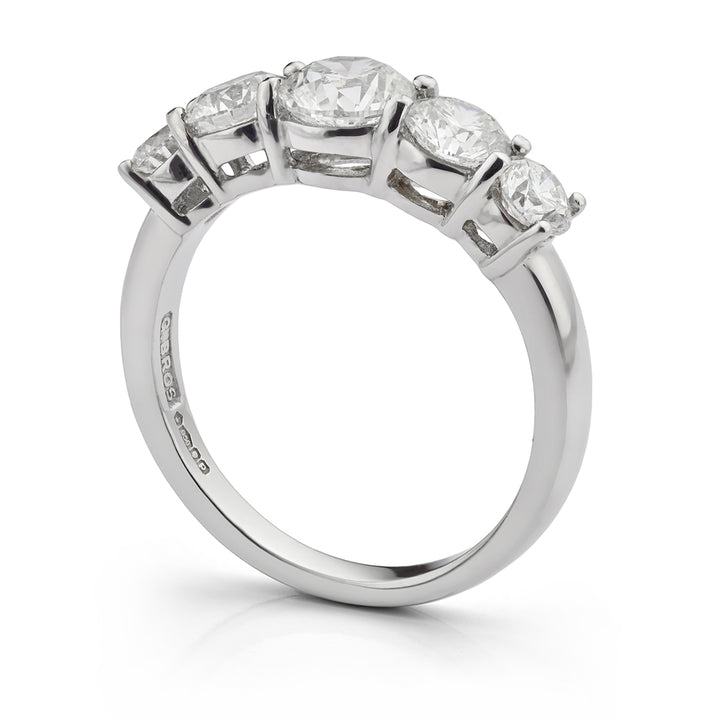 Platinum Graduated Diamond Half Eternity Ring