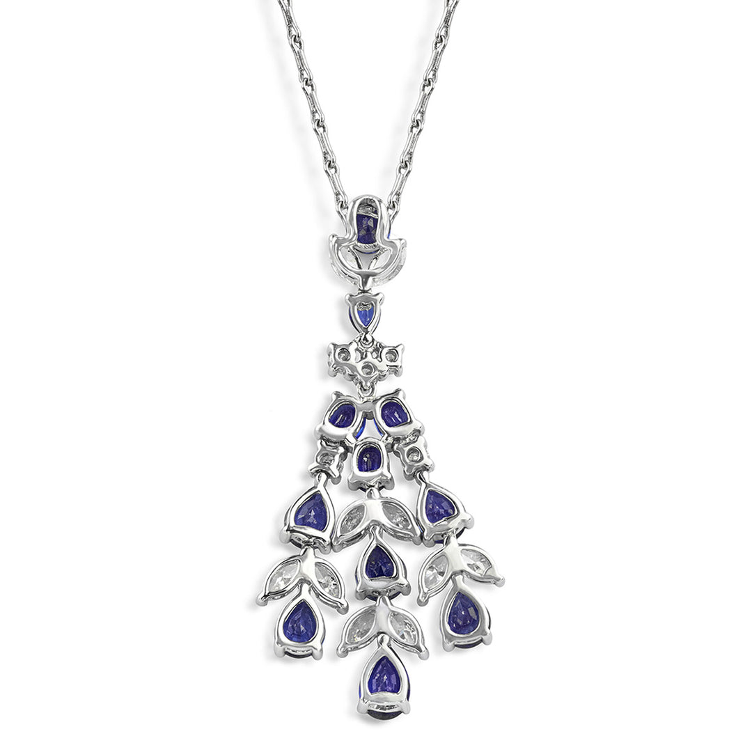 Sapphire and Diamond Tassel Style Pendant