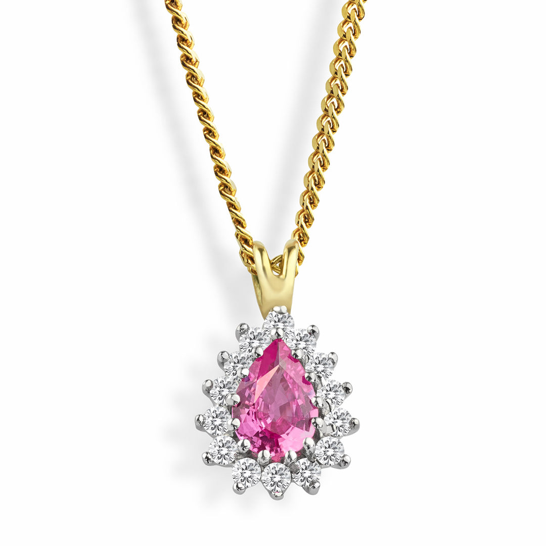 Pink Sapphire and Diamond Pendant