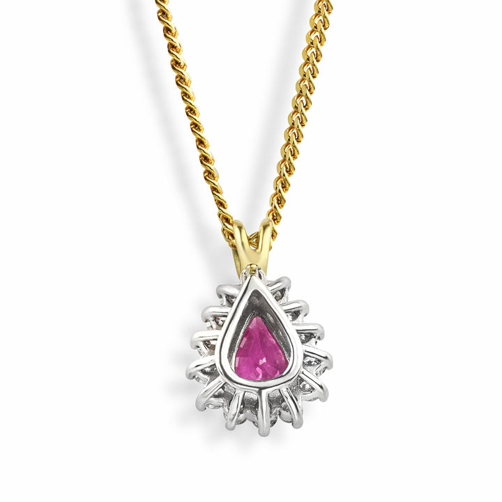 Pink Sapphire and Diamond Pendant