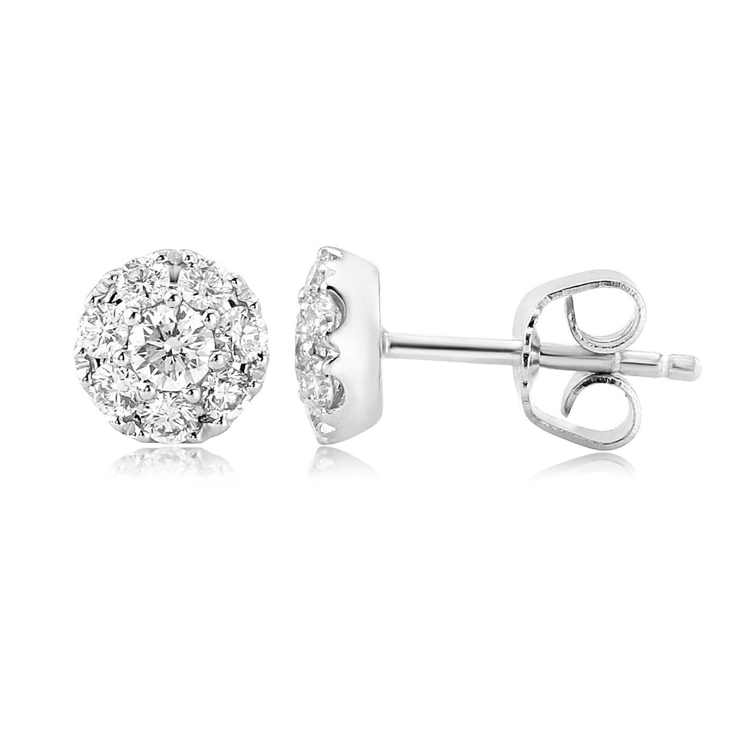 Diamond Cluster Stud Earrings