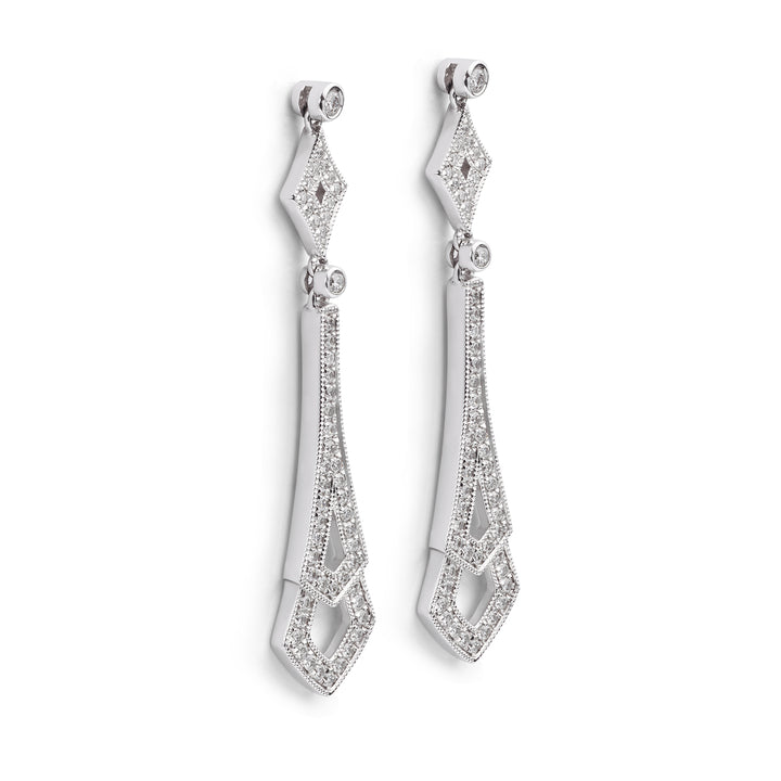 Art Deco Style Diamond Drop Earrings