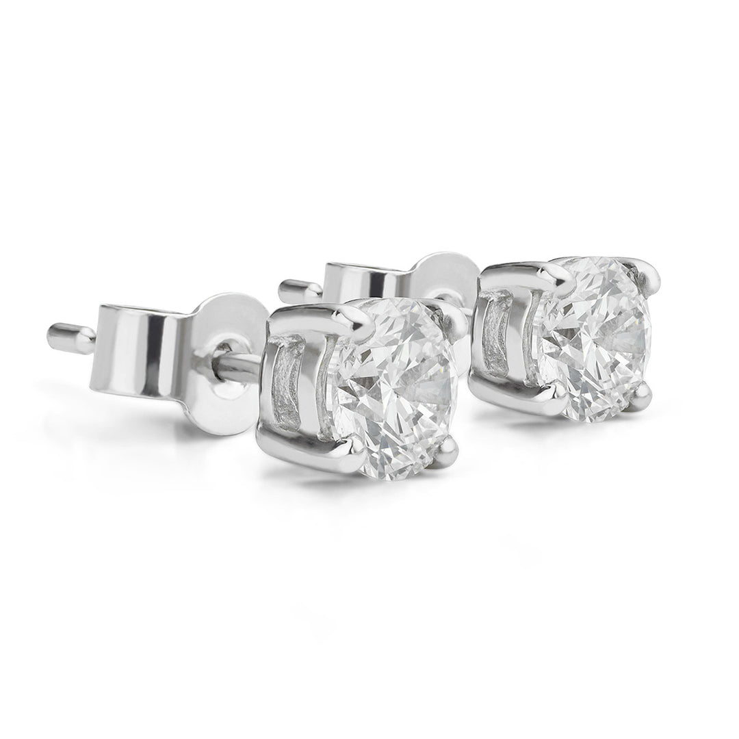 Platinum diamond stud earrings