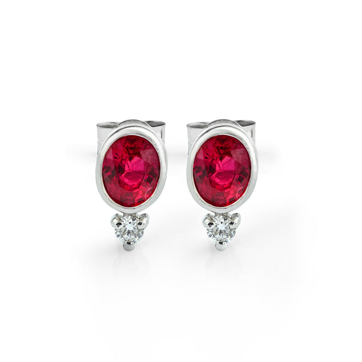 Ruby and Diamond Stud Earrings