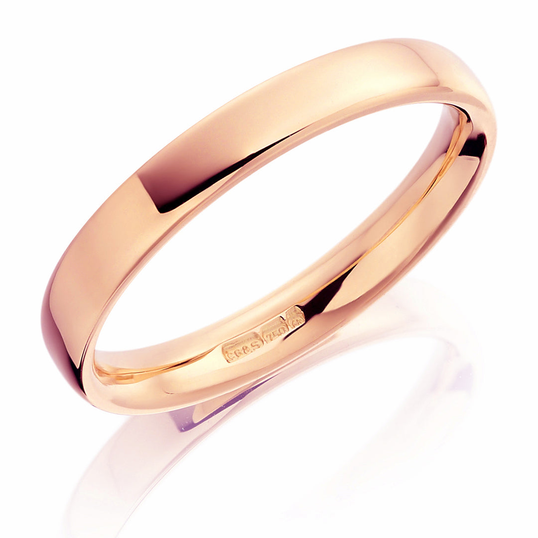3mm D Court Wedding Ring