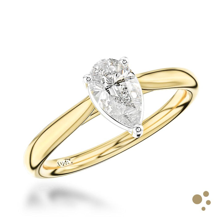 Classic Pear Solitaire 0.60ct Diamond Yellow Gold/Platinum Ring