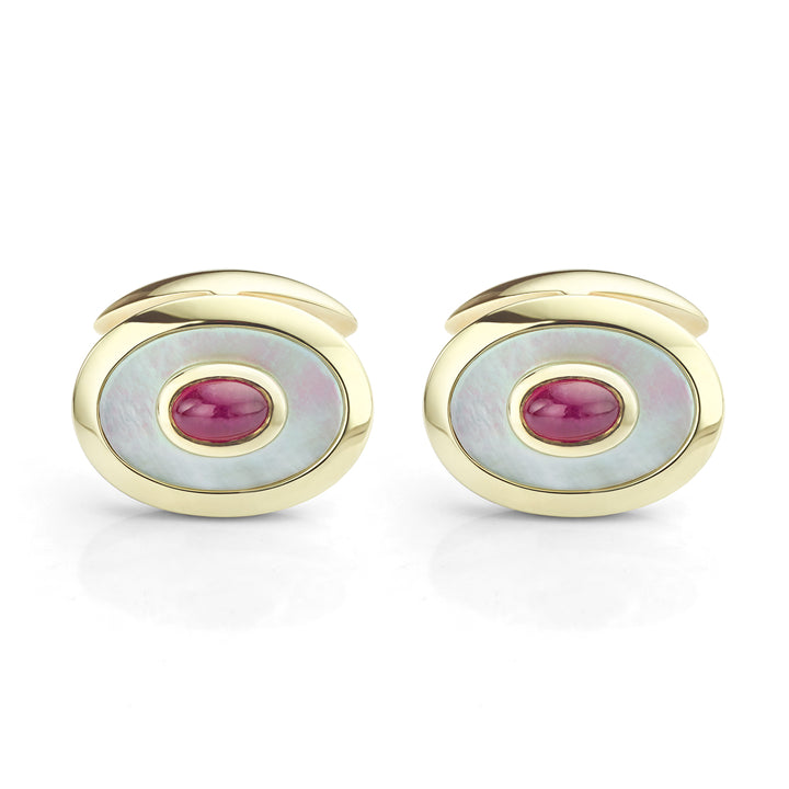 Ruby and Mother of Pearl Cufflinks