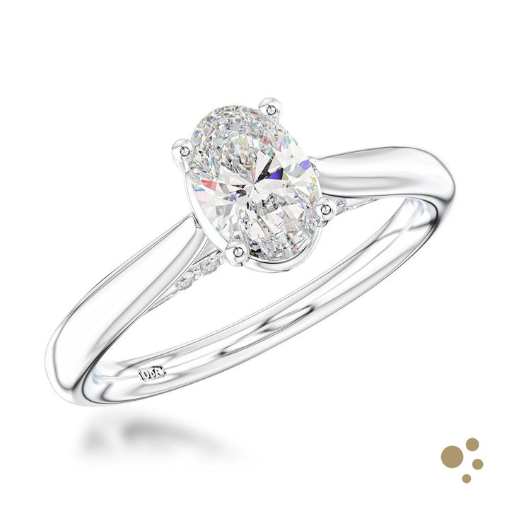 Oxford Oval Solitaire 0.52ct Diamond Platinum Ring