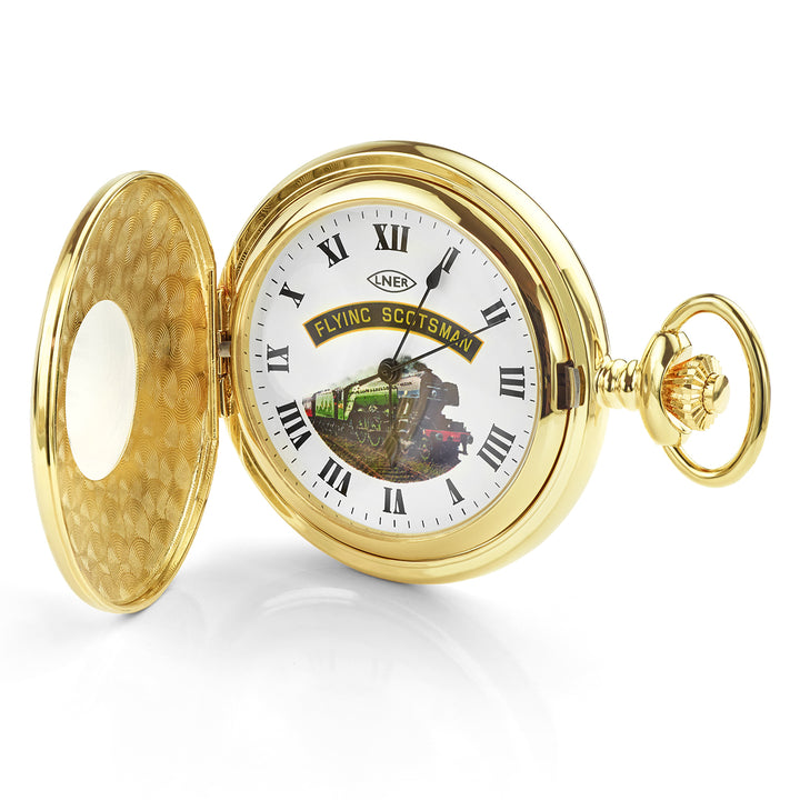 Gold plated Special Edition Flying Scotsman half hunter pocket watch