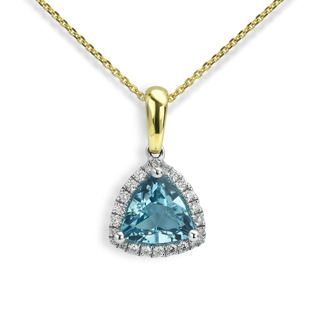 Trillian Aquamarine and Diamond Cluster Pendant