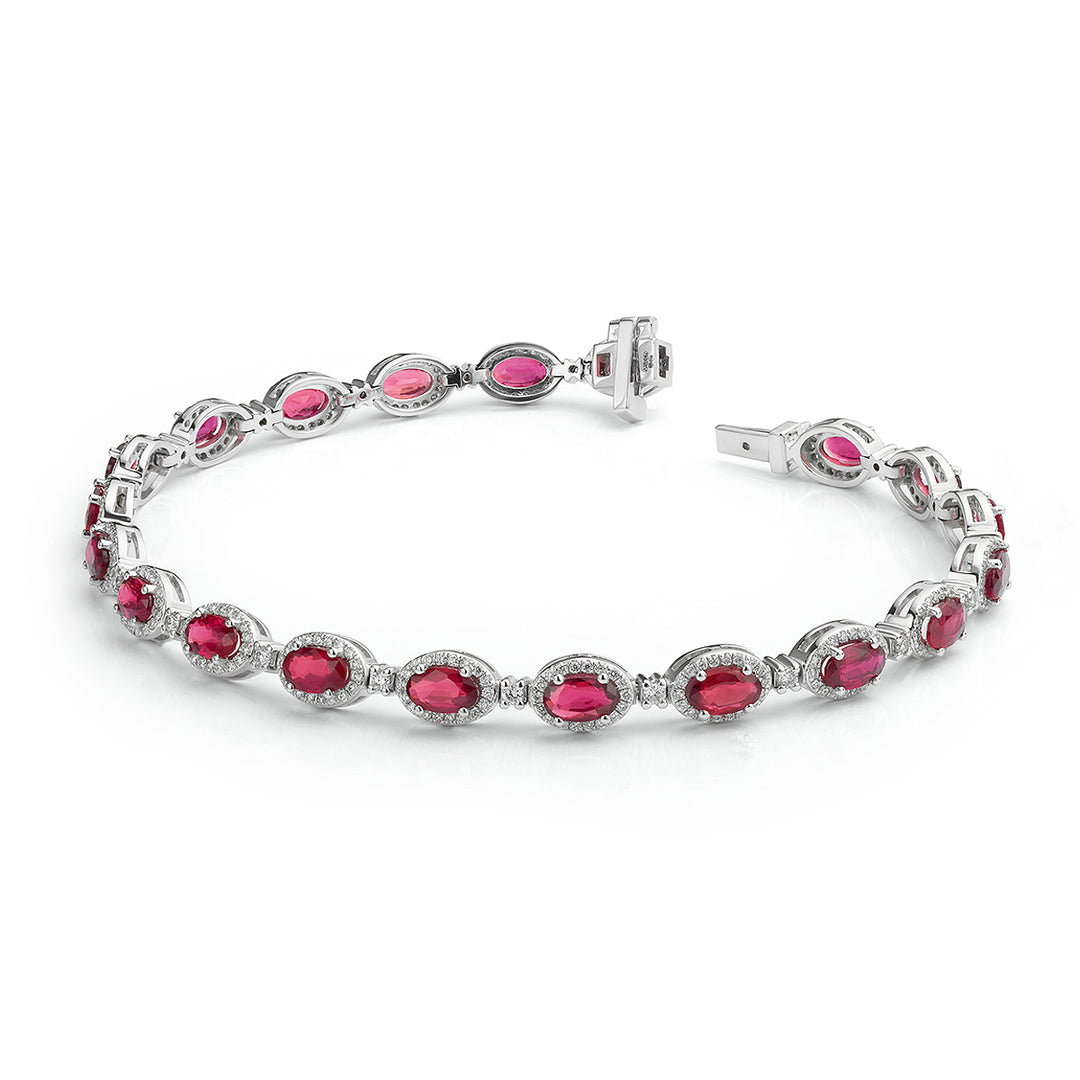 Ruby and Diamond Link Bracelet