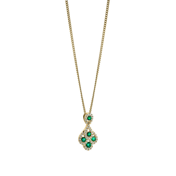 Emerald and Diamond Art Deco Style Pendant