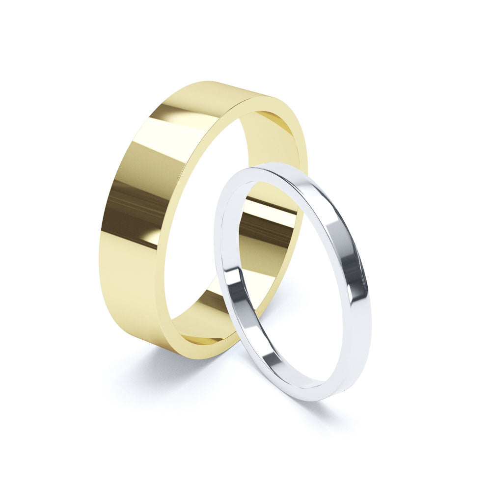 Flat Profile Wedding Ring 18ct White Gold