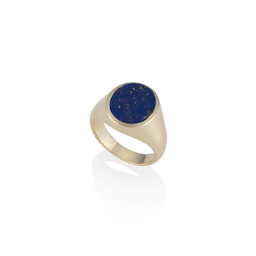 Oval Lapis Signet Ring